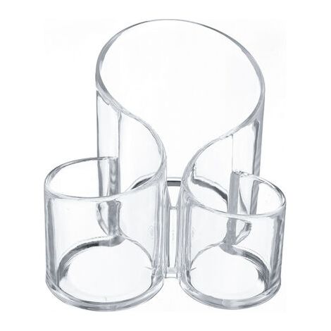 BUNTHAUS Make-up-/Kosmetik-Organizer, Pinsel-Aufbewahrungstopf, Pinsel-Stifthalter, 3 Fächer, transparent (1/5)
