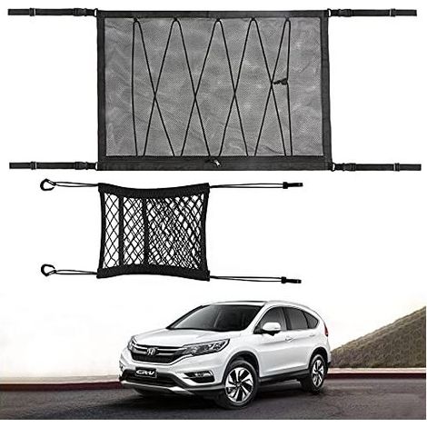 Filet Rangement Voiture Plafond, Filet Rangement Coffre Voiture Organisateur Voiture Entre Siege, Filet Elastique de Rangement (Filet de Rangement pour Toit de Voiture) (1/5)