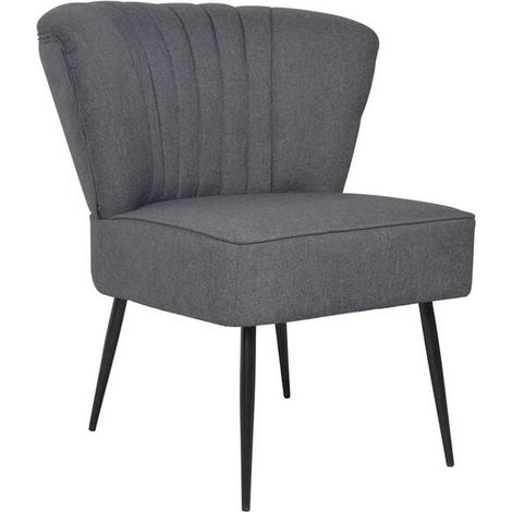 chaise de cocktail en tissu gris foncé (1/5)
