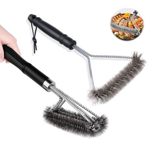 Brosse De Nettoyage Pour Barbecue - Acier Inoxydable - Manche Long - Nettoyage Profond Des Grilles - 2 Pièces (1/5)