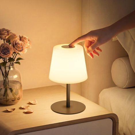 Wiederaufladbare LED-Touch-Lampe mit USB-C-Anschluss, 4500-mAh-Akku, 3 Farben, wasserdicht (IP65), für Schlafzimmer, Wohnzimmer und Außenbereich (1/5)