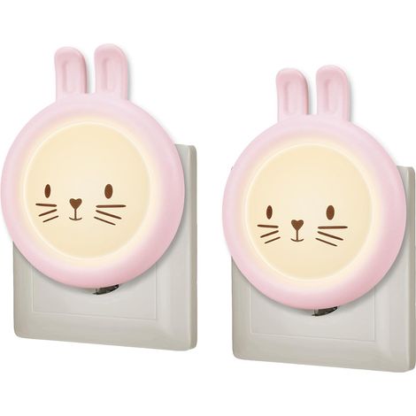 Veilleuse Enfant LED sur Prise, Automatique Lampe Lapin Chambre Bébé (1/5)