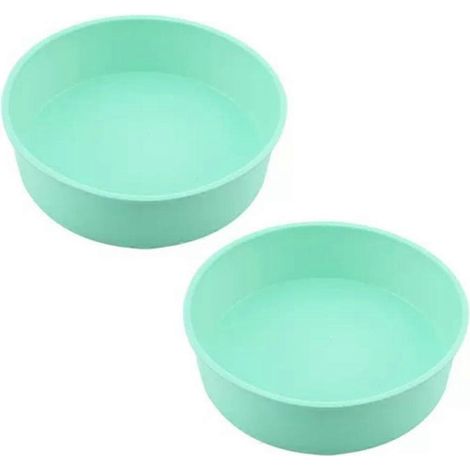 Moules à gâteaux en silicone souple, antiadhésifs, sans BPA, compatibles micro-ondes et four, 20 cm de diamètre, pour gâteaux au maïs et gâteaux sandwich, lot de 2 (1/5)