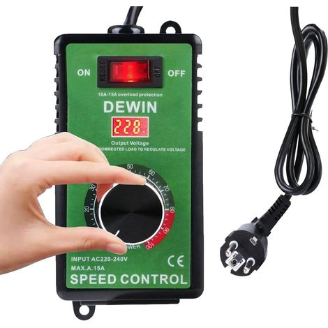 Regulateur Tension 220v, Régulateur de Vitesse 4000 W AC220-240 V 15 A for meuleuses d'angle/souffleuses et perceuses à main (norme européenne) (1/5)