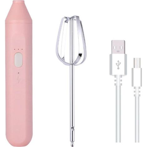Batteur Électrique à Main Portable - JINFGERNE - Idéal pour Battre les Œufs, Mélanger Gâteaux, Faire Mousse de Lait et Préparer Café, Inclus : Fouet à Œufs et Câble de Données