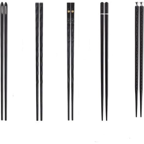 5 paires baguettes,alliage gravé laser,antidérapantes,réutilisables,lave-vaisselle,cuisine asiatique (1/5)
