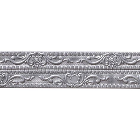 Tira decorativa de espuma flexible de 12 cm x 2,3 m, adhesiva y plegable, ideal para la decoración interior, gris (1/5)