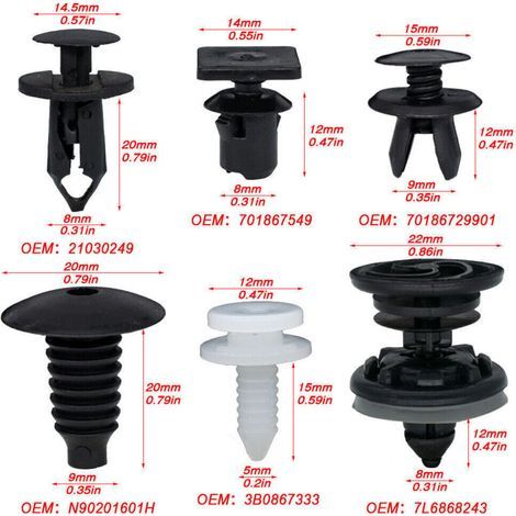 Clips fixation 120X pour VW Transporter T4 T6 T5, goupille support garniture intérieure L&H (1/5)