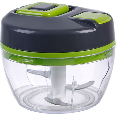 550 ml Stabmixer, Handzerkleinerer, Mini-Handzerkleinerer, manueller Zwiebelschneider, Zwiebelzerkleinerer mit 3 Klingen aus Edelstahl für Zwiebeln, Knoblauch, Fleisch, Gemüse, Nüsse