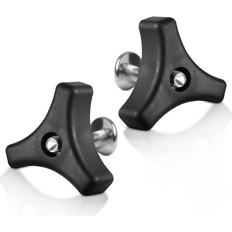 Lot de 2 Écrous Papillon Plastique Universels et Boulons Triangulaires pour Poignée de Tondeuse, Pièces et Accessoires de Tondeuse à Gazon, Compatibles avec la Plupart des Poignées, Équipement Mécaniq (1/5)