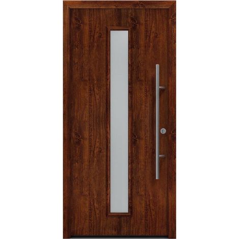 Hörmann Ecostar Haustür "ISOPRO Secur IPS 020S", dark oak, 110 x 210 cm (B x H), DIN Rechts