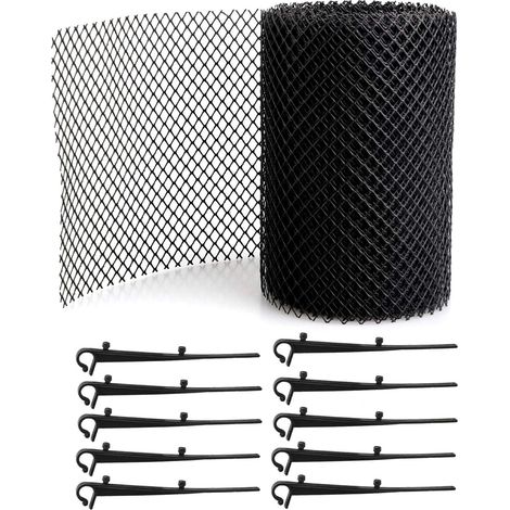 Grille de protection pour descente de gouttière (6 mètres) – Grille réglable/extensible (10 crochets de fixation inclus) (1/5)