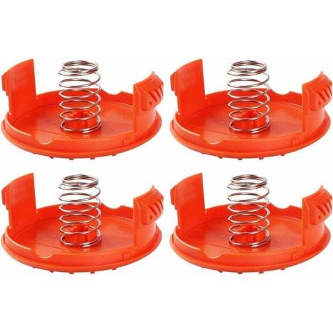 Pack de 4 tapas de carrete + 4 piezas de repuesto de resorte compatibles con recortadoras BLACK+DECKER RC 100 P (1/4)
