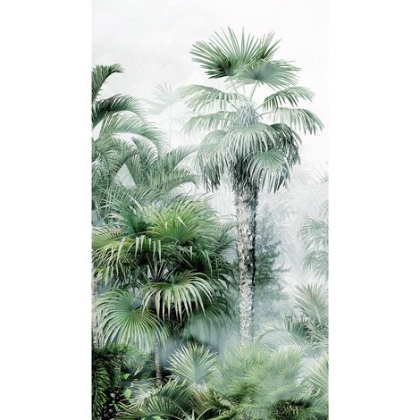 Poster intissé - foret jungle brouillard- 150 x 270 cm (1/3)