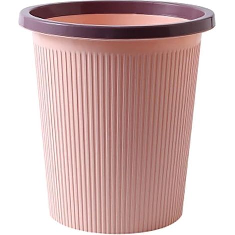 Poubelle en plastique, poubelle ronde pour chambre, pour la maison et le bureau, grande taille, rose