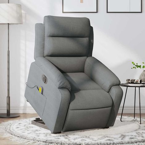 Elektrischer Massagesessel mit Aufstehhilfe Dunkelgrau Stoff (1/5)