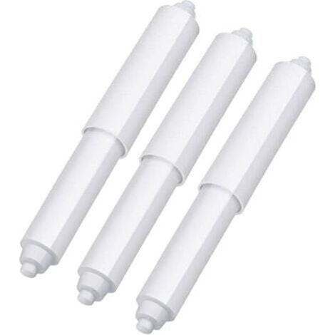Set di 3 porta rotoli di carta igienica in plastica con molla (bianchi)