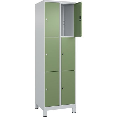 C+P, Vestiaire à 3 casiers Classic PLUS, 2 compartiments, gris