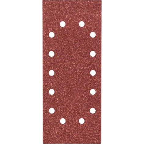 Bosch 2609256B27 Feuilles abrasives pour Ponceuses vibrantes 115 x 280 Nombre de trous 14 Grain 60 Lot de 10 feuilles