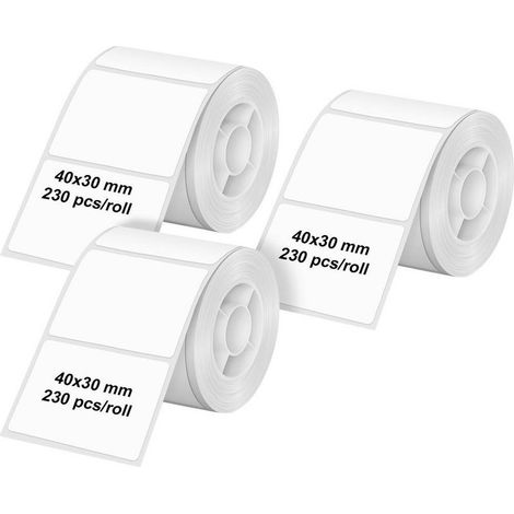Etiquette (rouleau) 40 x 30 mm papier à impression thermique directe blanc 3 pc(s) 6321 Etiquette universelles