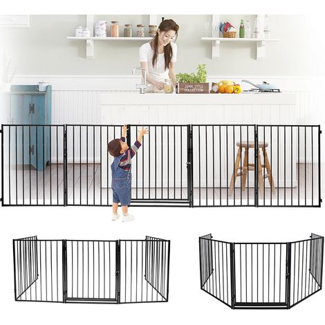 Wolketon Barriere de securite 5pcs Barrière de cheminée Barrière d'escalier Grille de porte pour enfants