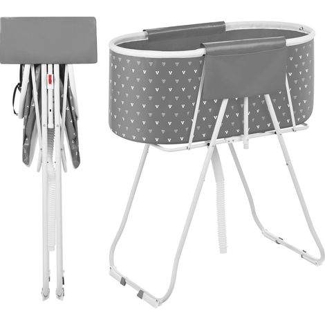 Baignoire Portable pour Chiens, Pliable et Surélevée, Station de Douche avec Drainage Efficace, Idéale pour Toilettage de Chiens et Chats de Petite et Moyenne Taille, Intérieur et Extérieur, Gris (1/5)
