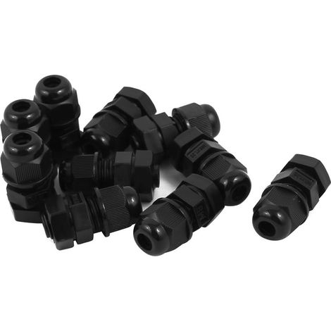 10pcs Presse-étoupe M8 Résistance à l'eau Fixation Connecteur Joints Fixation Noir (1/2)