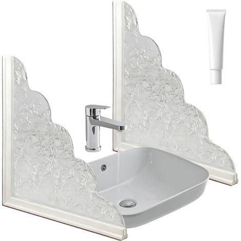Protège-Éclaboussures de Douche  2 Pièces Auto-Adhésif,Barrière Anti-Éclaboussures pour Bain,Bouclier Bloqueur pour Baignoire Salle de Bain Buanderie Évier