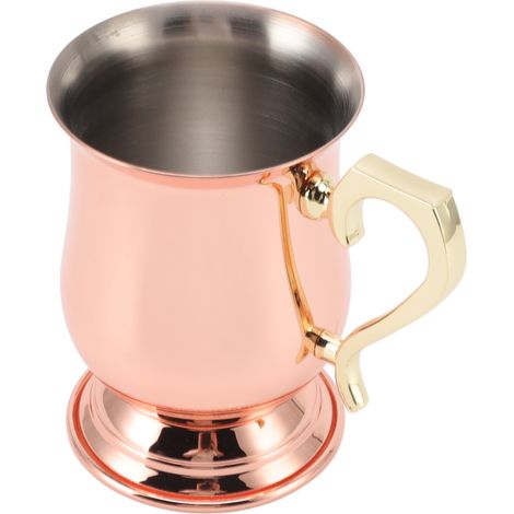 Mug Moscow Mule en acier inoxydable antirouille, multifonctionnel, pour cocktails, bières, thés glacés et cafés glacés, couleur or rose.