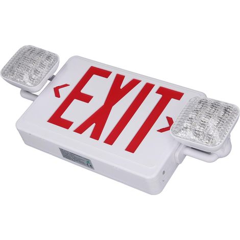 Panneau de sortie de secours LED rouge à double éclairage et batterie 3.7V, boîtier thermoplastique ignifuge pour bâtiments et escaliers (1/5)