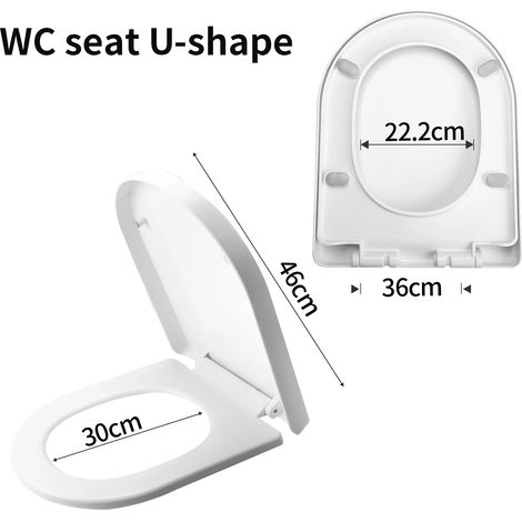 Abattant de toilette en forme de O (ouverture en un clic), fermeture lente et silencieuse, épais et résistant, convient aux adultes et aux enfants. Accessoires de salle de bain universels. (1/5)