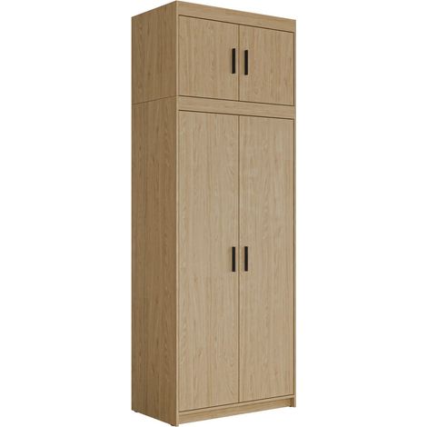 Armoire Novduni 103, Chêne, 246x90x53cm, Portes d'armoire: Avec des charnières, Nombre d'étagères: 6 (1/4)