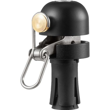 Campanello bici in alluminio – Bell-Campanello per bicicletta avviso extra forte – Adatto per la mountain BIKE e bici da strada – Bell manubrio Campana di sicurezza – Nero (1/5)