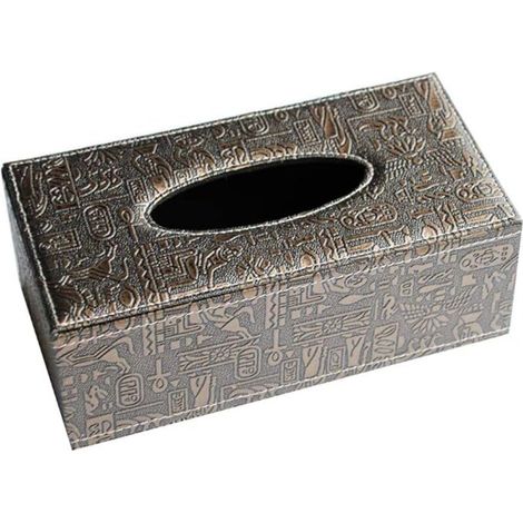 PU Ménage Bureau Rectangulaire Boîte De Mouchoirs en Papier Porte-Boîte Couverture Cas Serviette Porte-Voiture Voiture Décoration Automobile (Retro Printing) (1/3)