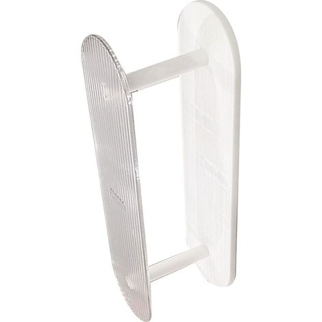 Etagère en plastique transparente double niveau pour figurines, produits cosmétiques et rangement organisation. Large capacité, design blanc moderne. (1/5)