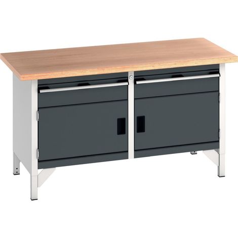 Bott Kastenwerkbank cubio 2 Türen Multiplex 1500 x 750 x 840mm RAL 7035/7016