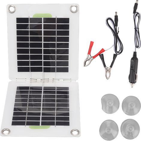 Chargeur de batterie portable pliable à panneau solaire pour voiture, camping-car, 10 W (1/5)