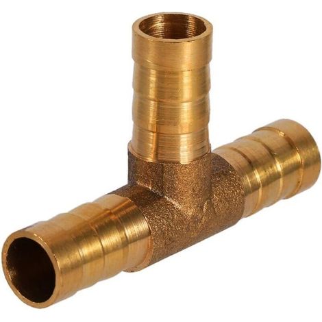 Raccord en laiton de tuyau de carburant de manière à 3 voies en T pour tuyau de gaz à air comprimé(10mm) (1/5)