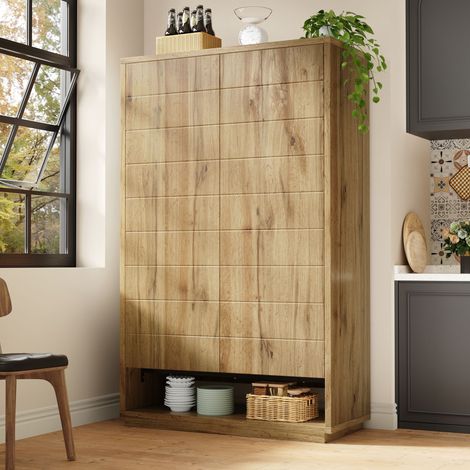 Armario alto de cocina 2 puertas, 100 x 40 x 162,5 cm, MDF, roble claro - REDOM (1/5)