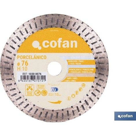 Disque diamanté pour porcelaine 76mm H10