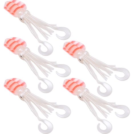 Leurre poulpe souple et lumineux, imitation jupe de calamar, pour la pêche en mer (environ 12 cm / 4,7 pouces). (1/5)