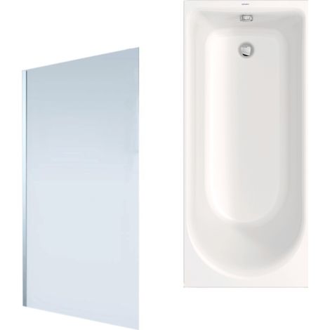 Bañera derecha DURAVIT D-Neo 1700x700mm + Mampara de bañera izquierda AURYS Mist 1 cromo