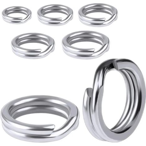 Lot de 10 anneaux de retenue de 12 tailles différentes Anneaux de retenue en acier inoxydable Kit d'anneaux de retenue Anneaux de retenue Assortiment d'anneaux de pêche (1/5)
