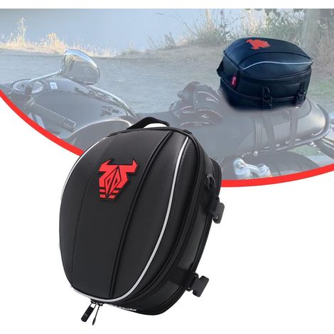 Motorrad Hecktasche wasserdicht erweiterbar 11,5-15L PU Leder Rot (1/5)