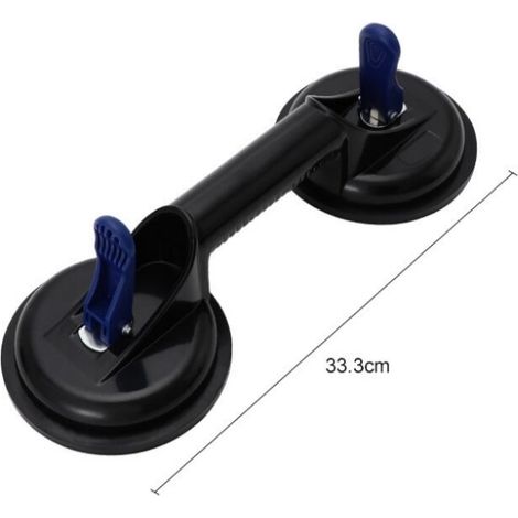 GROOFOO Ventouse Carrelage Vitrier Avec Double Ventouses De Fixation Poignée Ventouse Capacité De Levage De 100kg - Noire (1/5)