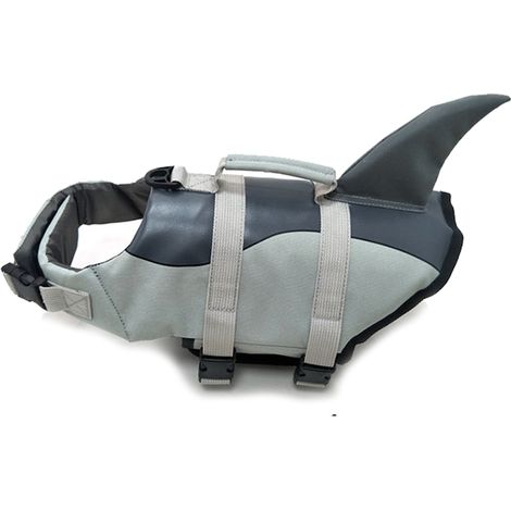 Gilet de sauvetage pour animaux de compagnie, QttvbTna, Polyester, Gris, M (1/5)