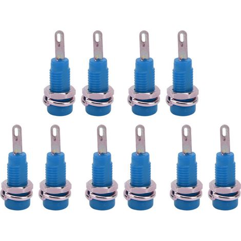 10 Pièces Douilles Banane 2mm J.40003 avec Broches Allongées pour Instruments Électroniques Bleu (1/5)