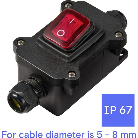 TRU COMPONENTS TC-14988632 Wippschalter  250 V 16 A 2 x Aus/Ein IP67 rastend 1 St. (1/5)