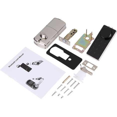 Serrure de porte électronique numérique à code avec Bluetooth, jeu de clés et accessoires (1/5)