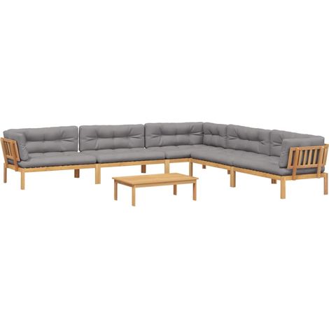 Maison Exclusive - 6-tlg. Garten-Sofagarnitur aus Paletten mit Ki (1/5)